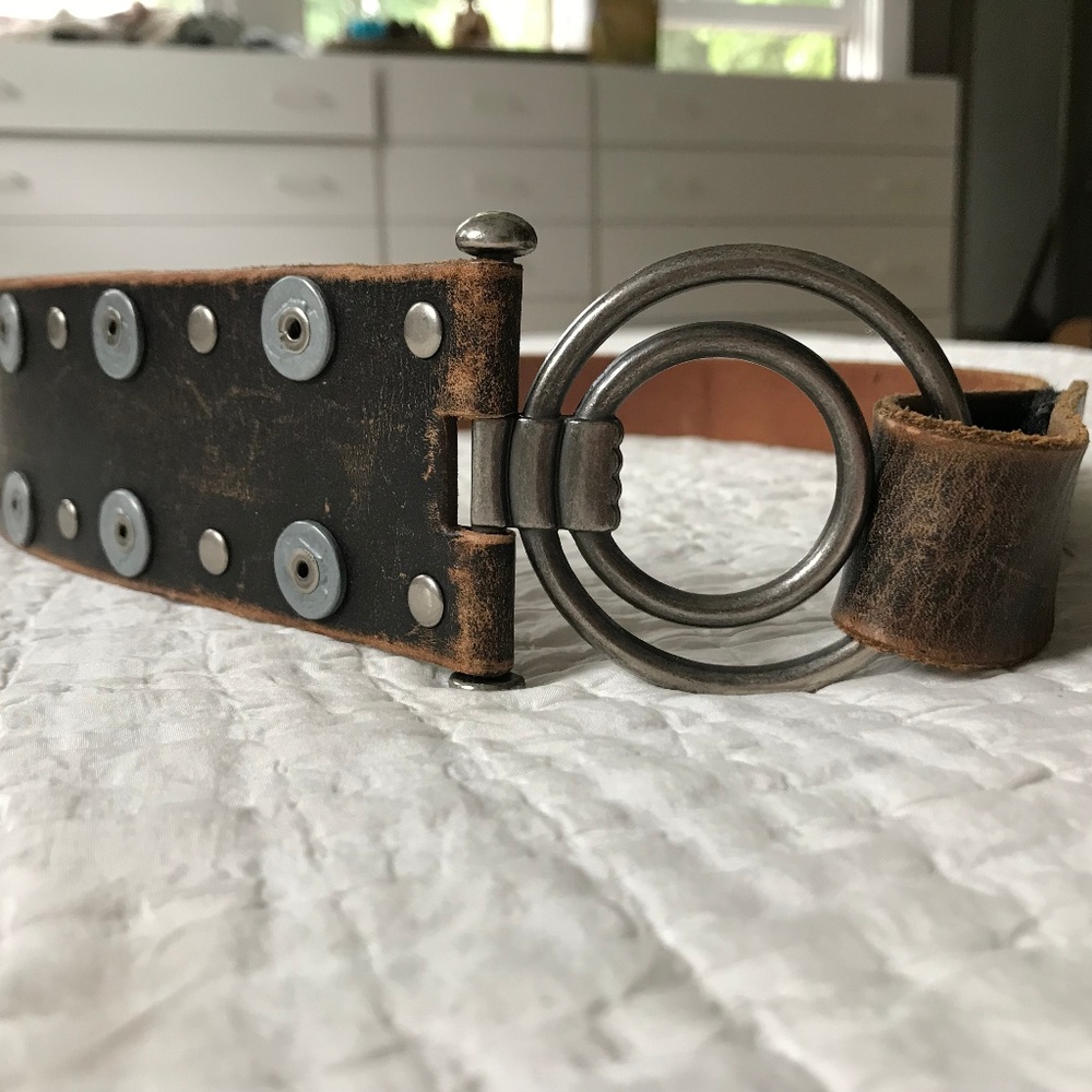 Genuine Leather Asymmetrical Belt - Olga Santini